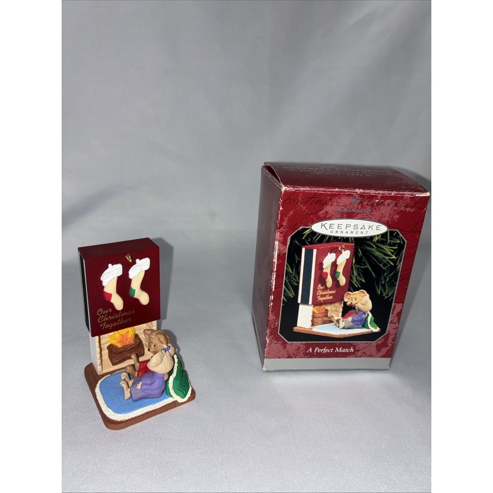 Hallmark Christmas Ornament A Perfect Match 1998 QX6633 Mice Matchbox Vintage